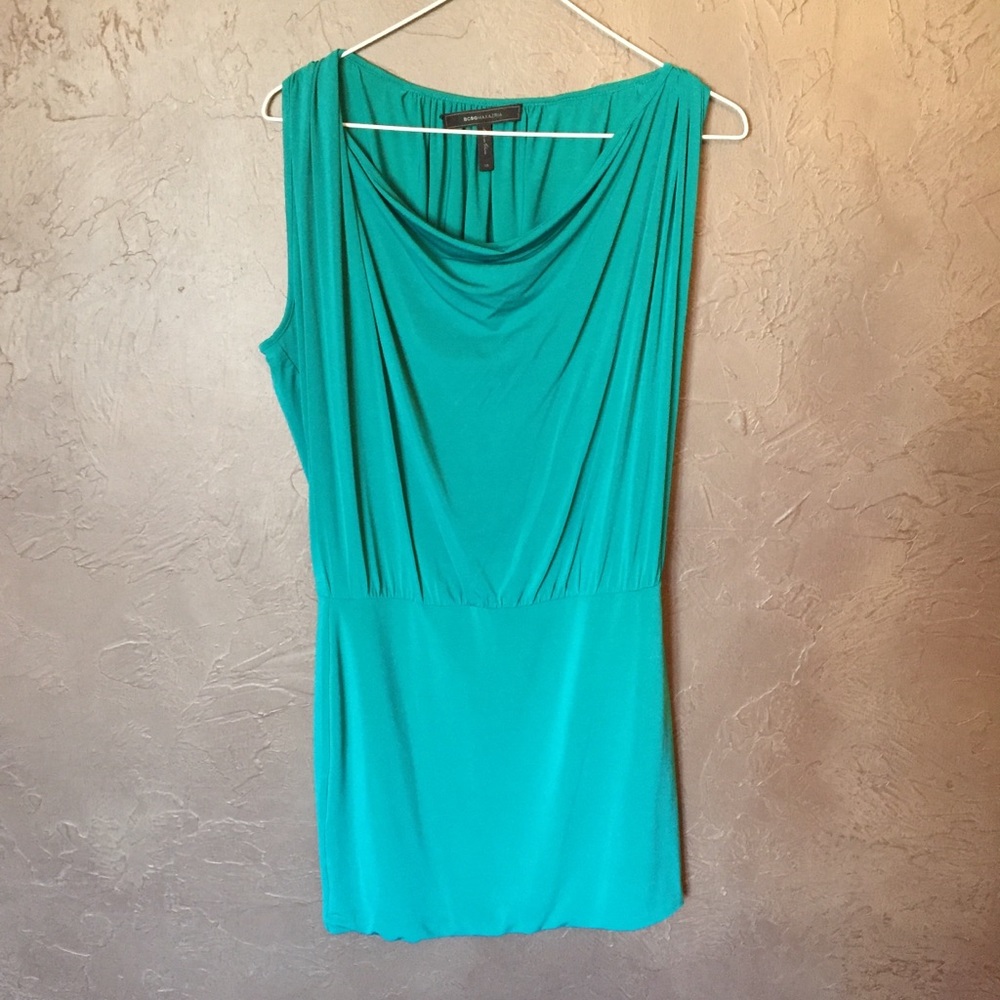BCBG MAXAZRIA Teal Fitted Mini Dress